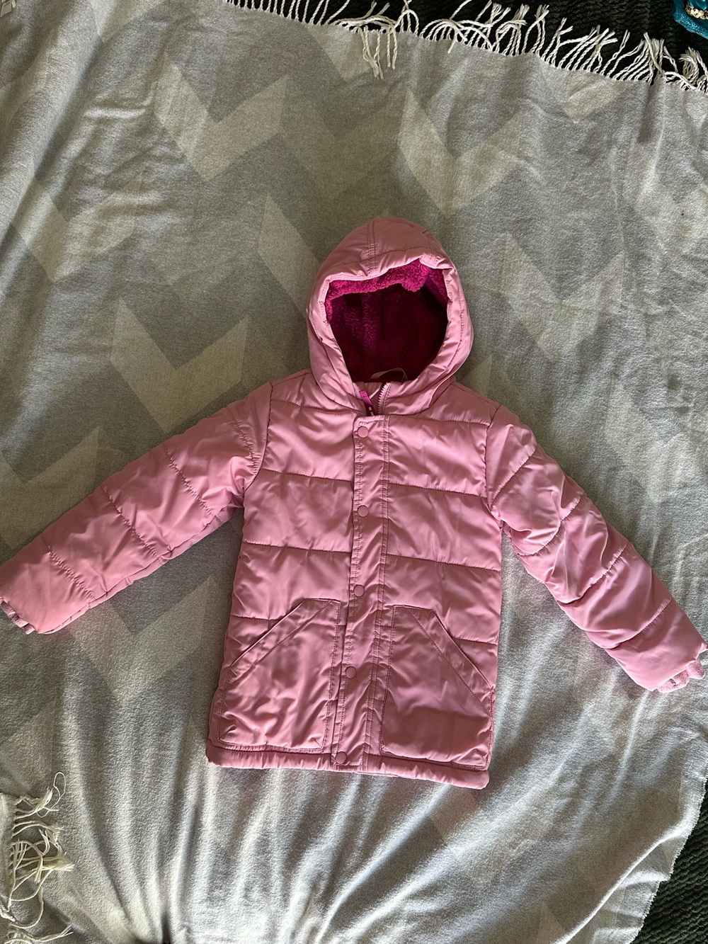 Cat & Jack Pink Hooded Puffer Coat girls size Small